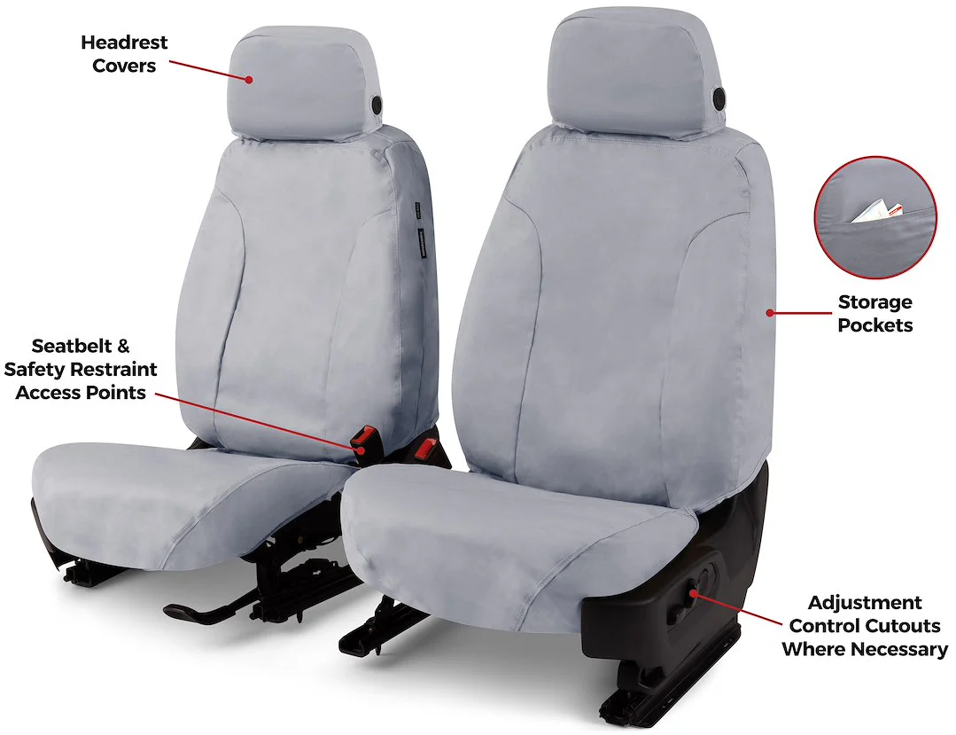 1642151.webp Covercraft SS2552PCGY SeatSaver Gray Polycotton Seat Cover