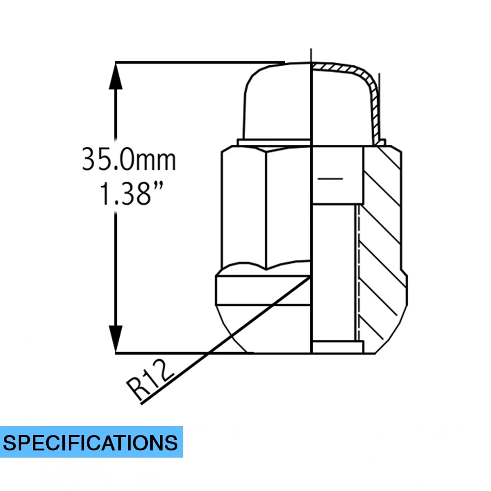 ImageServerAPI_62f67385-f1a8-446f-9943-7fb6d9551db4.webp Coyote Wheel Accessories 461145 Radius/ Ball Seat 12x1.5 Lug Nut