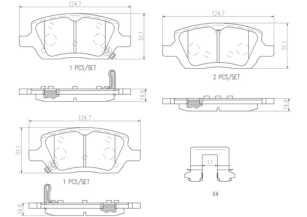 Brembo P10035N Brake Pad - Set Of 4